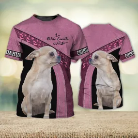 3D Dog T Shirts, Chihuahua Love Never Walk Alone All Over Print T-Shirt, Gift For Pet Loves