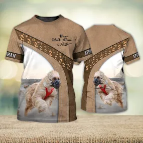 3D Dog T Shirts, Ghazal Never Walk Alone All Over Print T-Shirt, Gift For Pet Loves