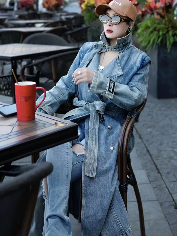 Autumn Denim Long Coat