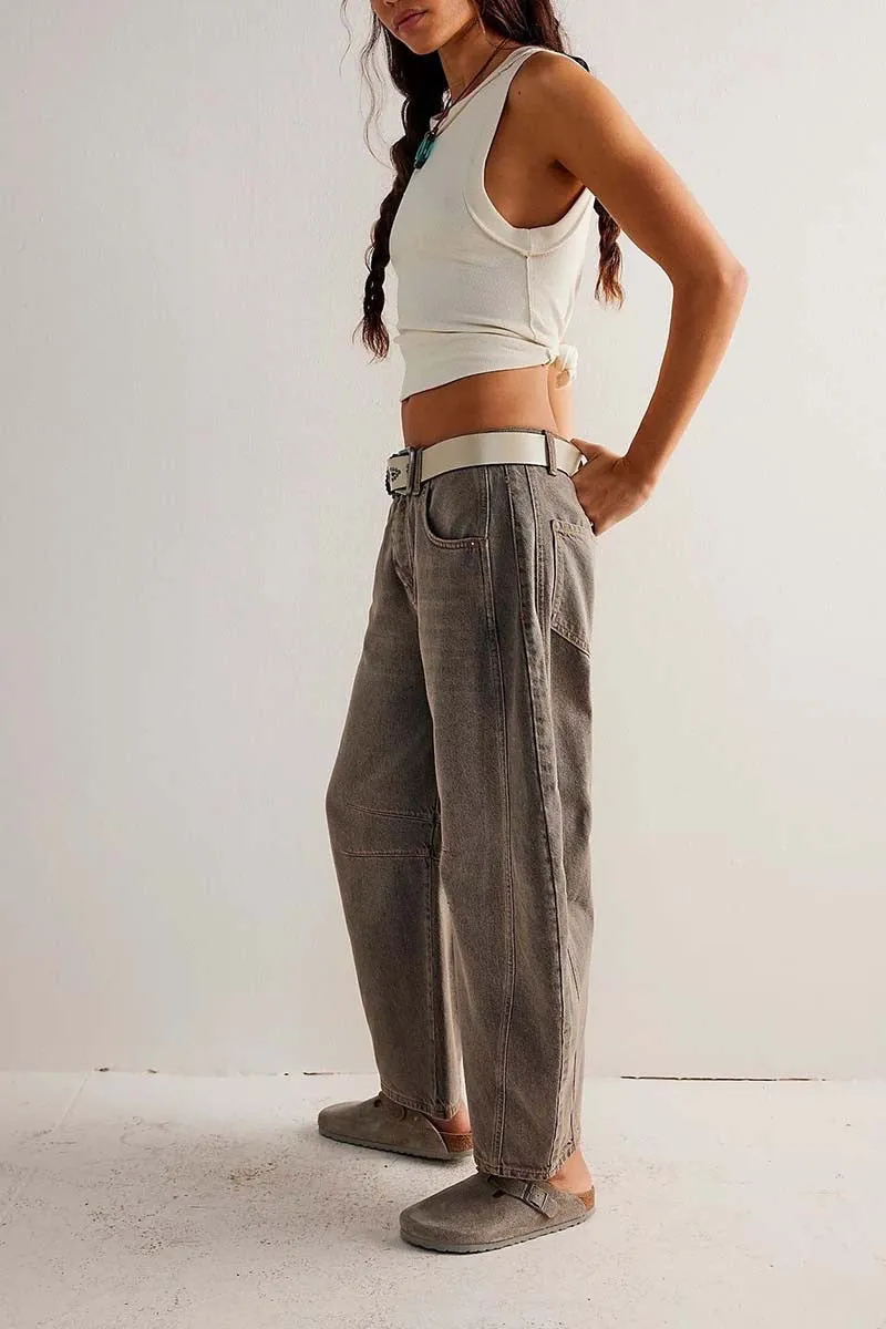 Brown Barrel Jeans