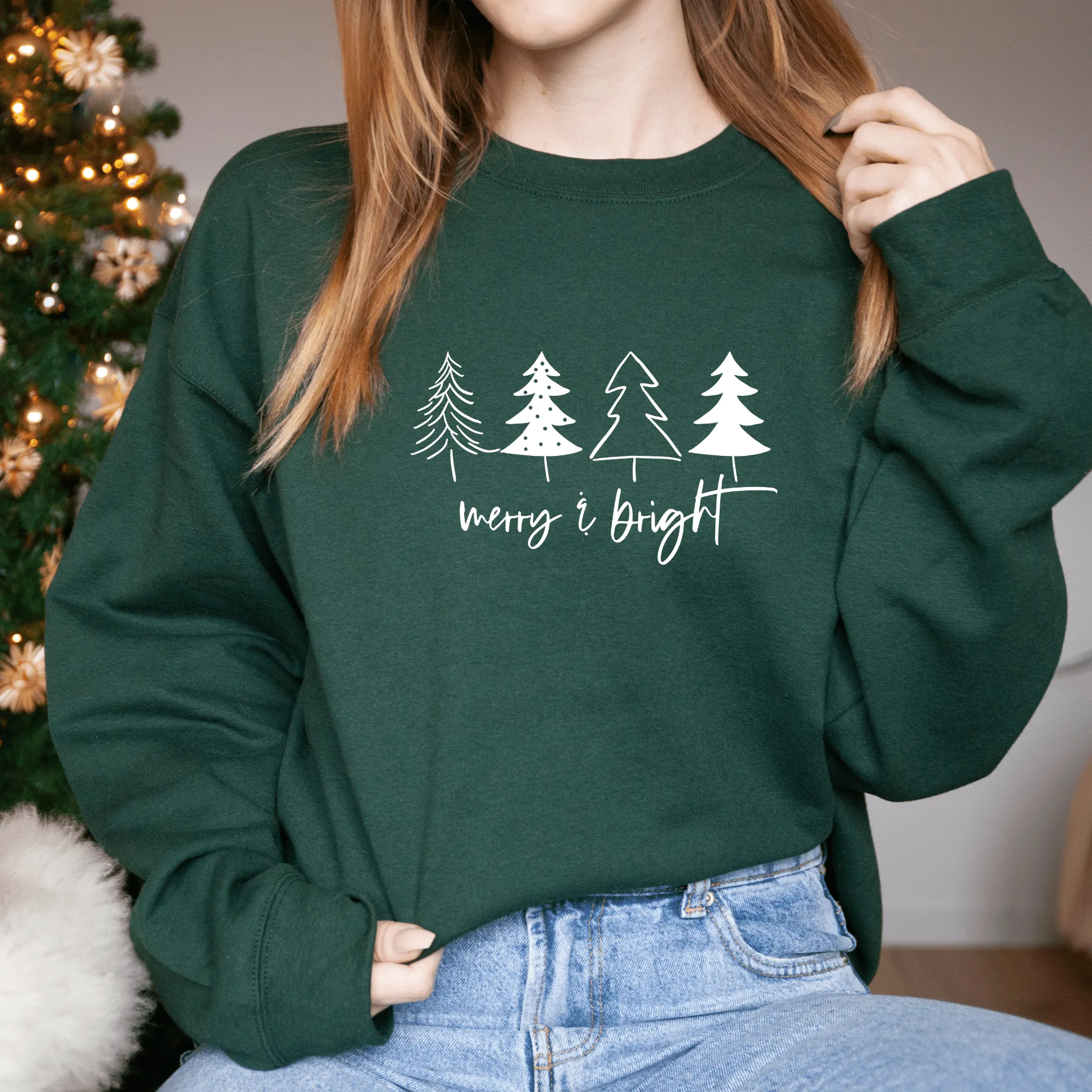 Christmas Sweatshirt, Merry & Bright