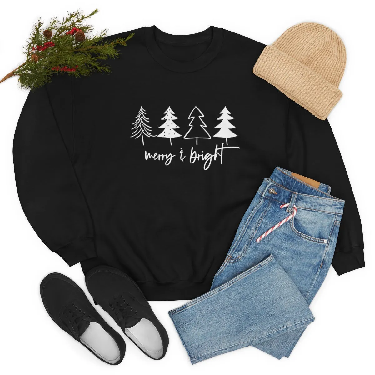 Christmas Sweatshirt, Merry & Bright