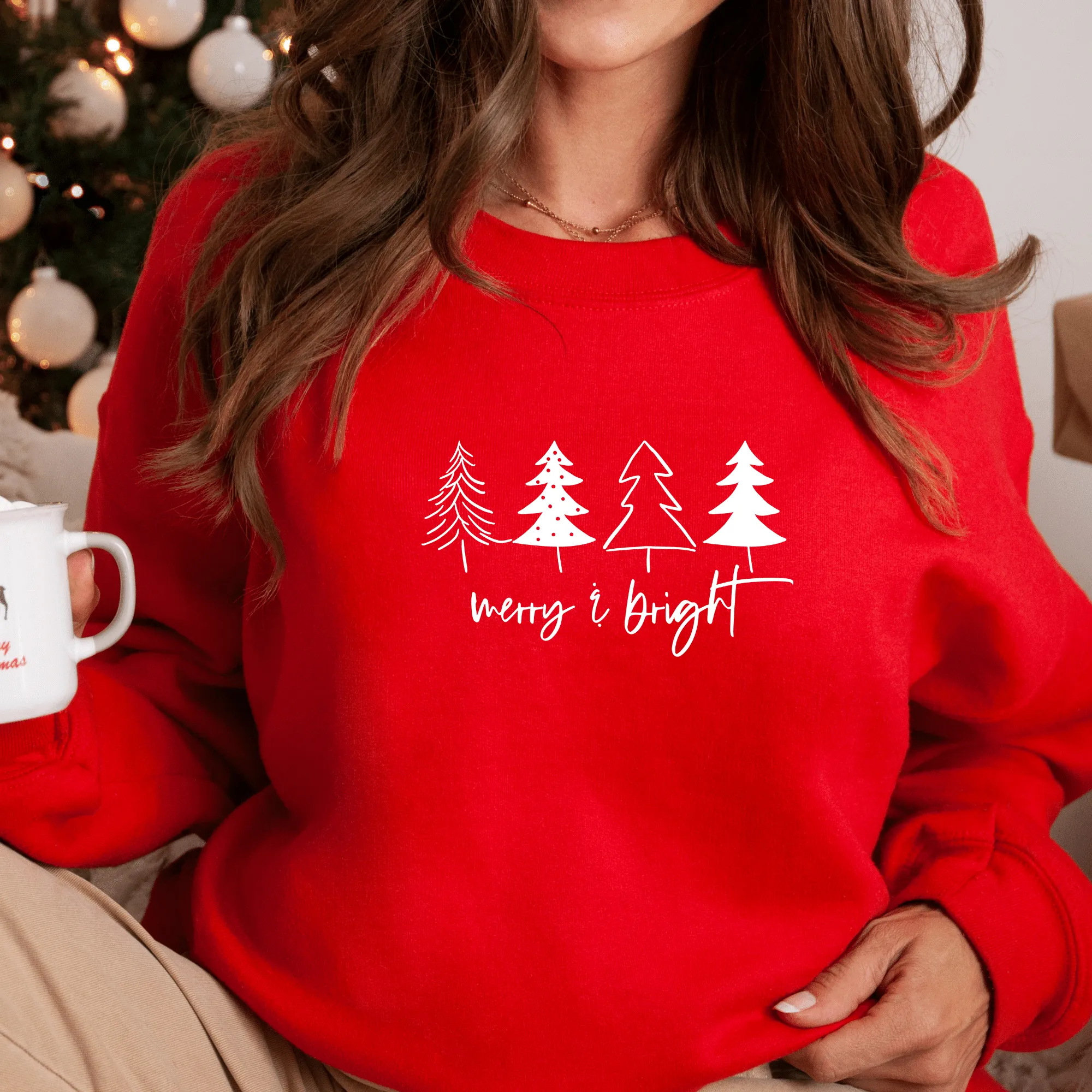 Christmas Sweatshirt, Merry & Bright