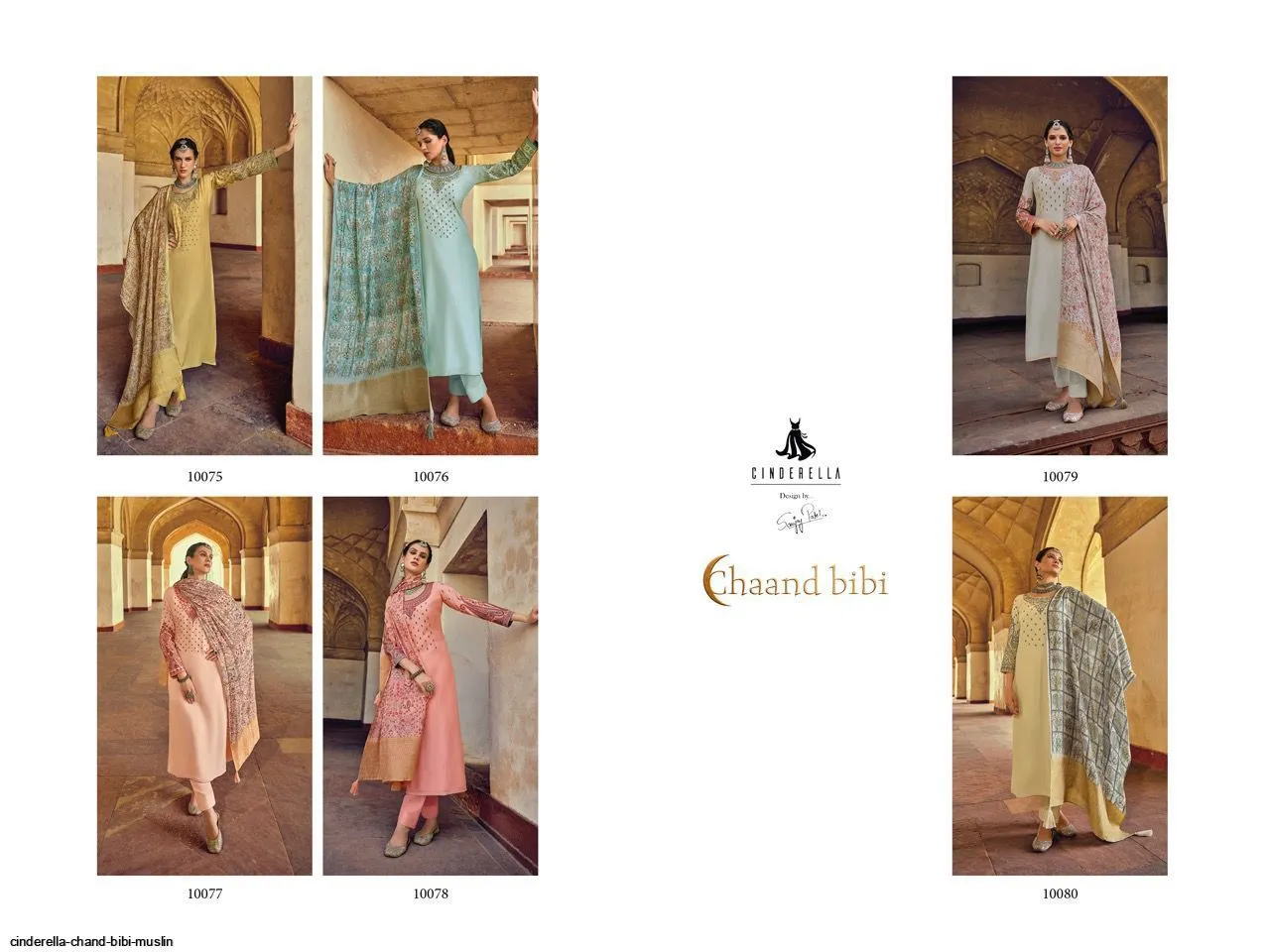 CINDERELLA CHAND BIBI MUSLIN WITH EMBROIDERY DESIGNER FANCY SUITS
