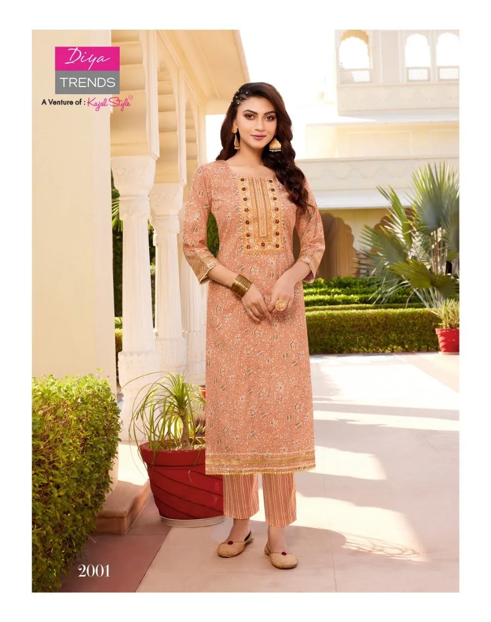 DIYA GOLDY VOL-2 CHANDERI FOIL PRINT SUIT