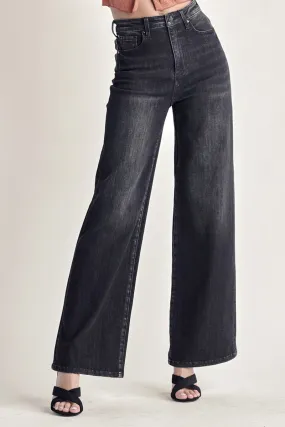 High Rise Tummy Control Wide Leg Jeans