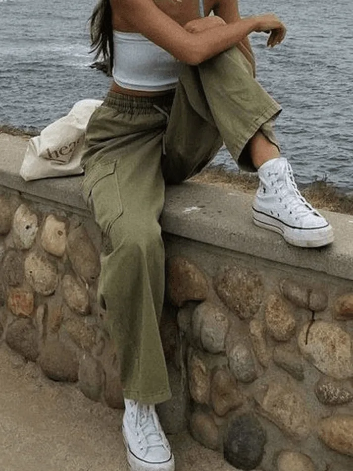 Joskaa Washed Pocket Straight Leg Pants