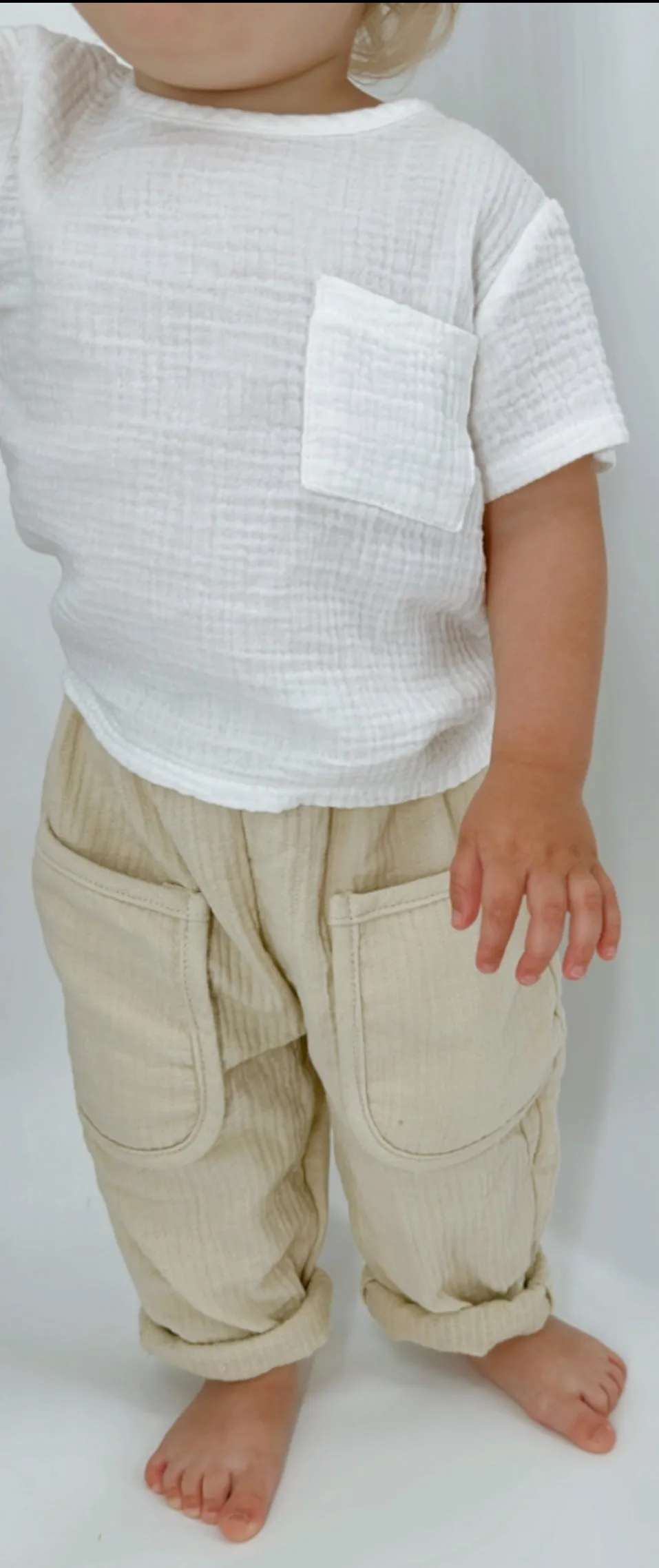 Linen cotton blend casual pants