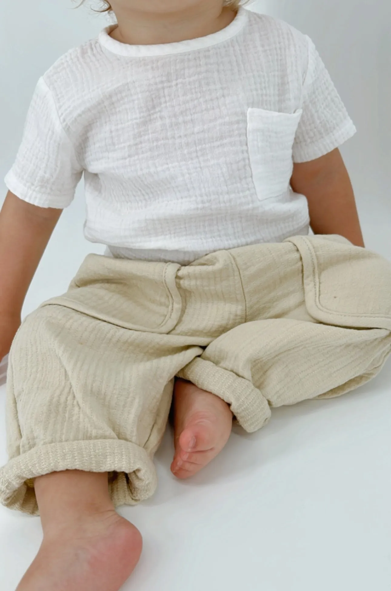 Linen cotton blend casual pants