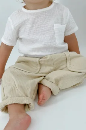 Linen cotton blend casual pants