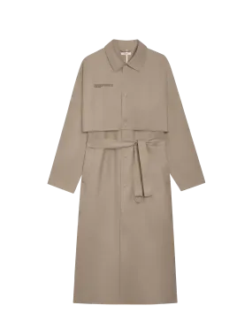 Mens Organic Cotton Trench Coat-taupe