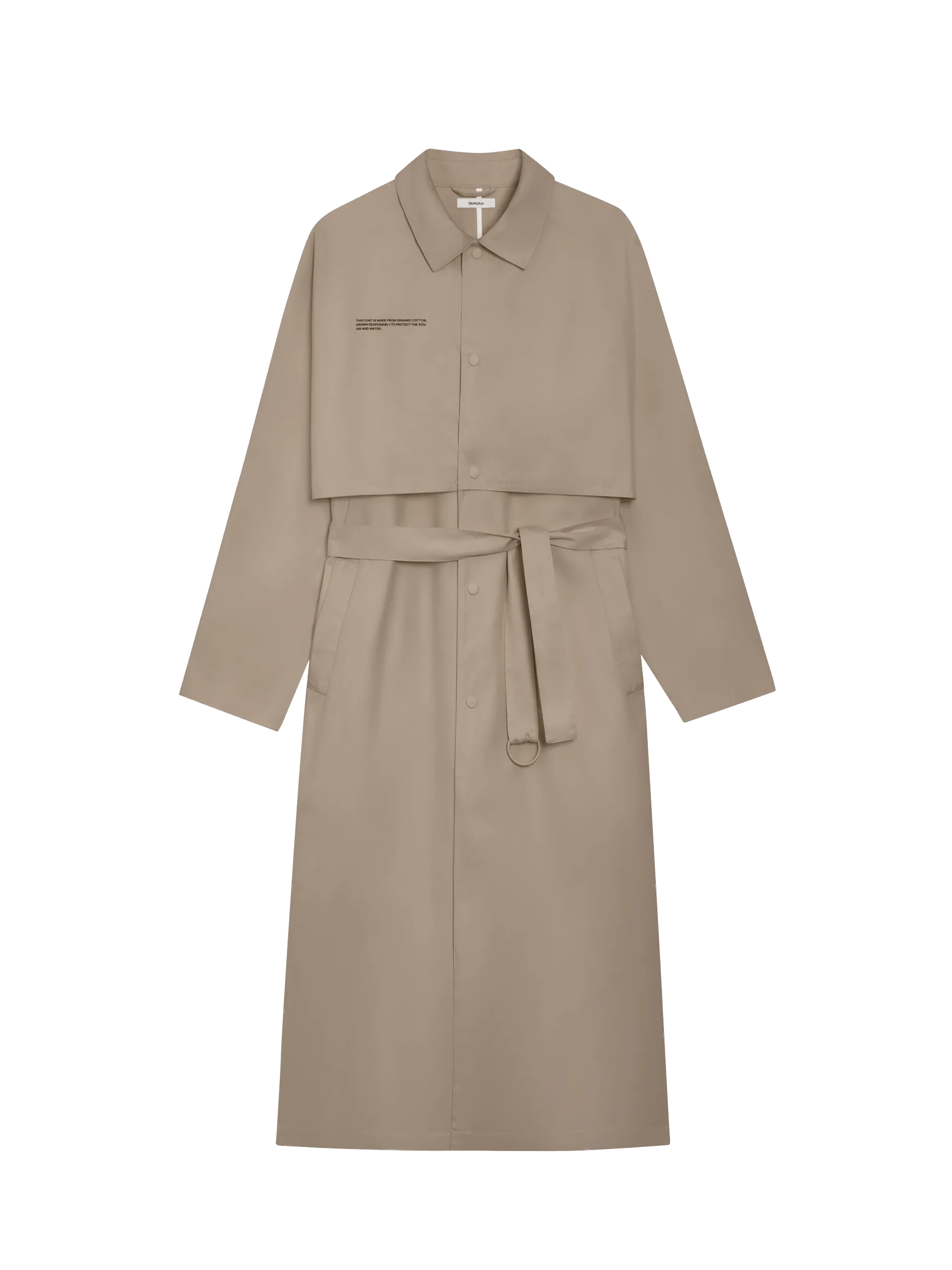 Mens Organic Cotton Trench Coat-taupe