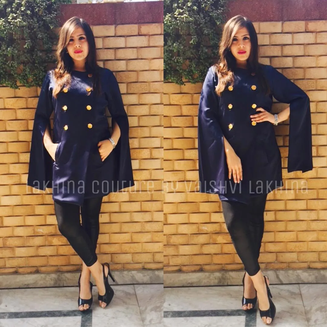 Navy Blue Cape Jackets