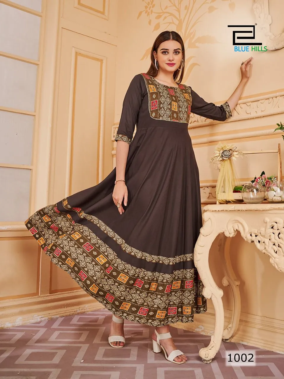 Princess Rayon dyed and print Suit