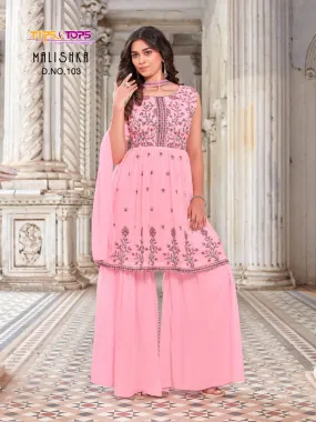 TIPS AND TOPS MALISHKA GEORGETTE KURTIS WITH DUPATTA