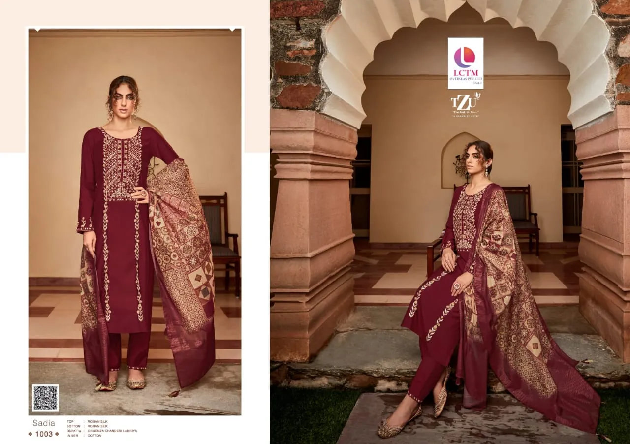 TZU SADIA ROMAN SILK SUIT