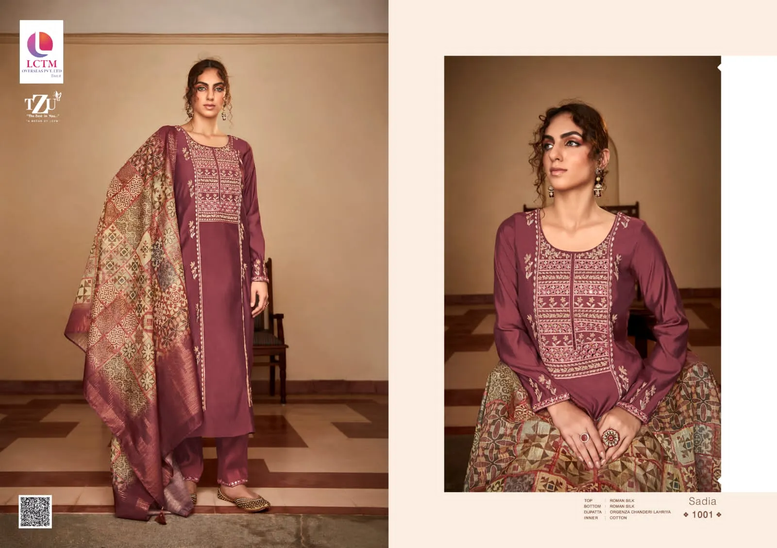 TZU SADIA ROMAN SILK SUIT