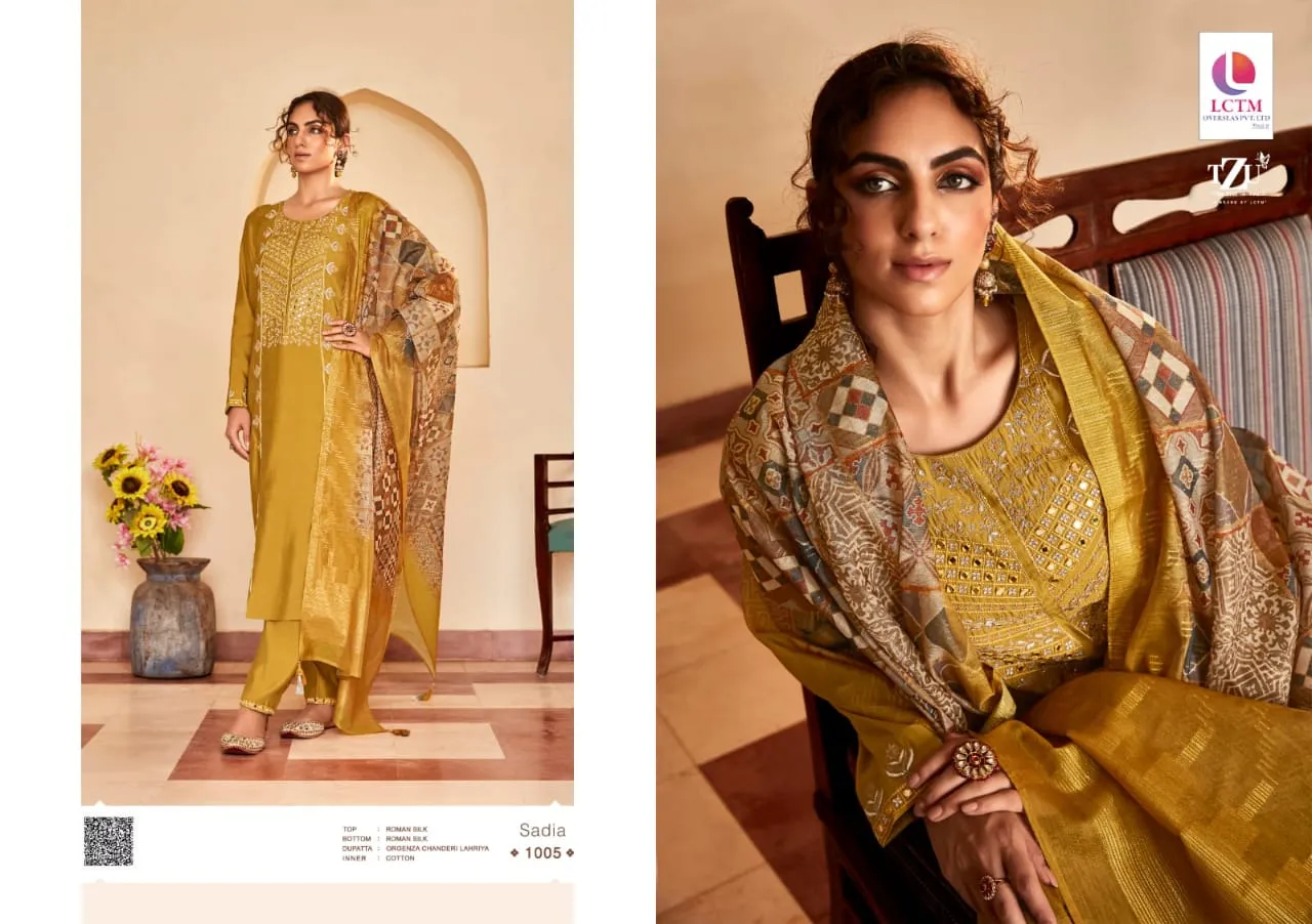 TZU SADIA ROMAN SILK SUIT