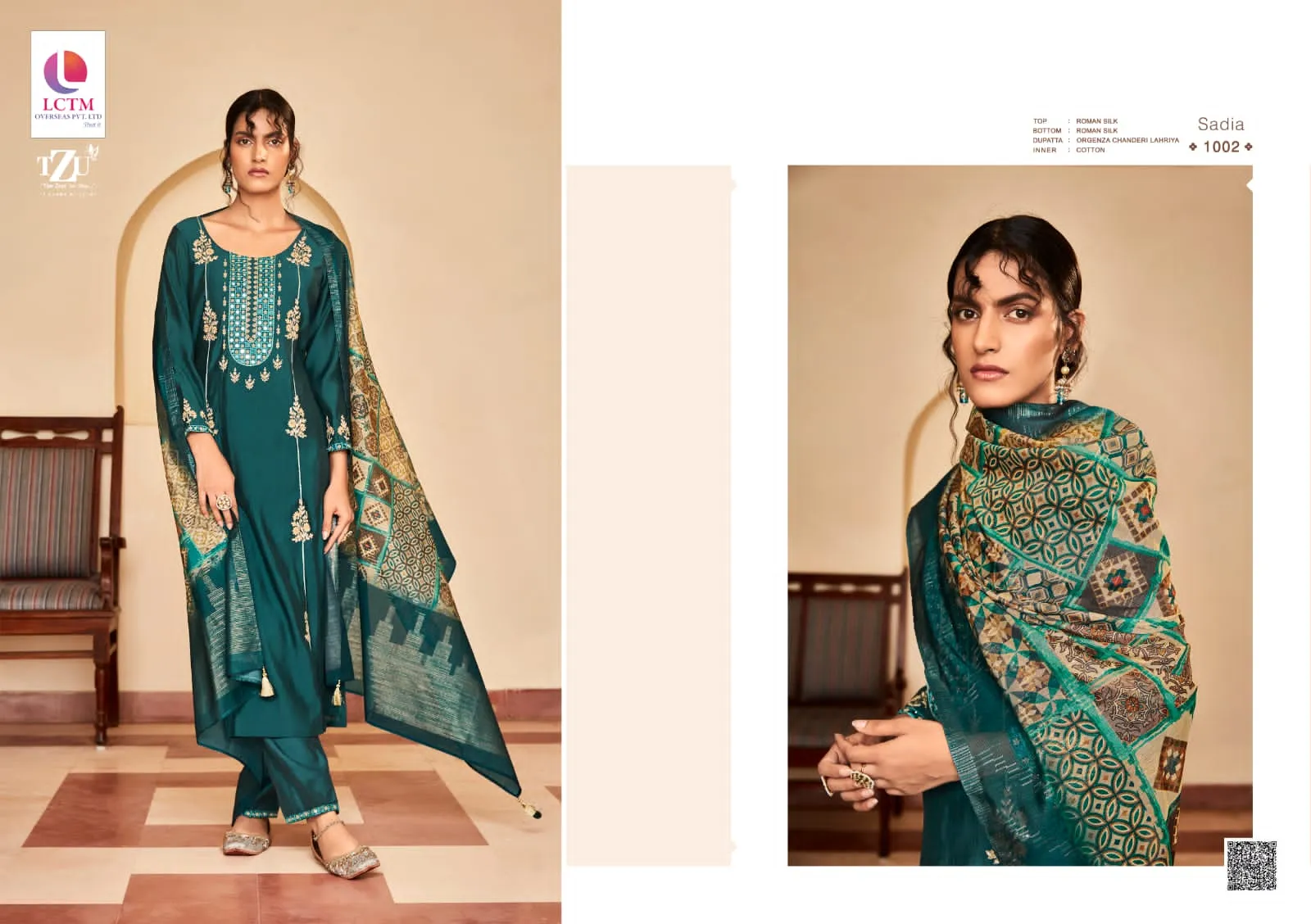 TZU SADIA ROMAN SILK SUIT