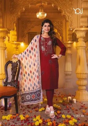 Wanna Saher Fancy Viscose Kurti With Pant & Digital Dupatta Collection